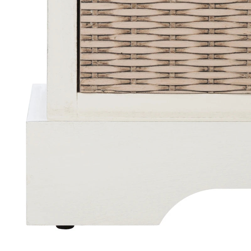 47-Inch Storage Bench Cushion Top 3 Wicker Basket Drawers Farmhouse Entryway