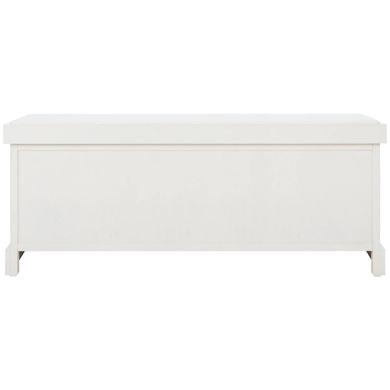 47-Inch Storage Bench Cushion Top 3 Wicker Basket Drawers Farmhouse Entryway