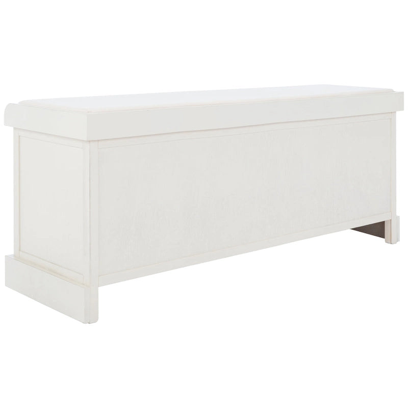 47-Inch Storage Bench Cushion Top 3 Wicker Basket Drawers Farmhouse Entryway