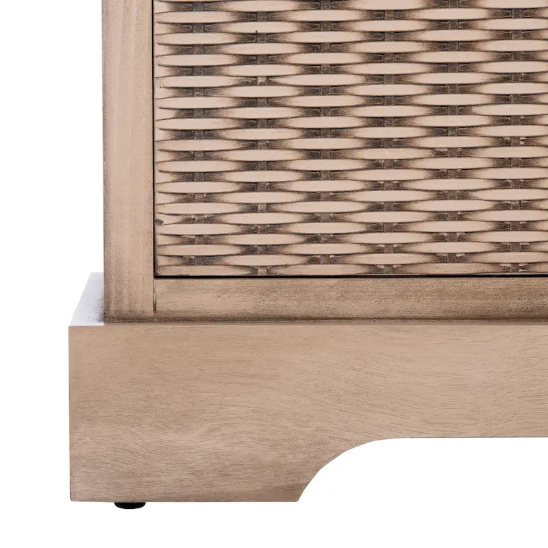47-Inch Storage Bench Cushion Top 3 Wicker Basket Drawers Farmhouse Entryway