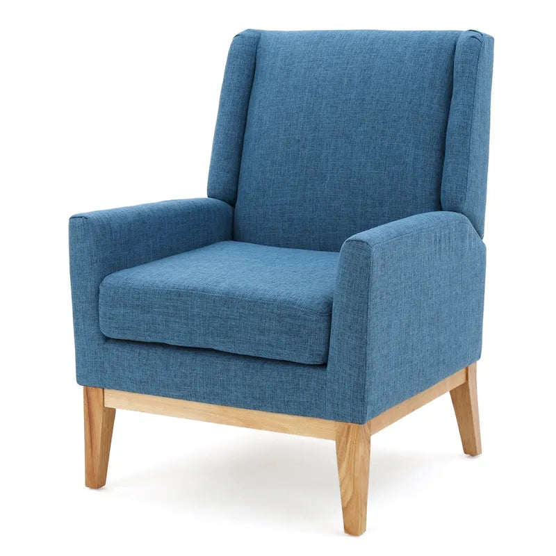 Poltrona decorativa imbottita moderna stile metà secolo, gambe in legno di betulla, multicolore