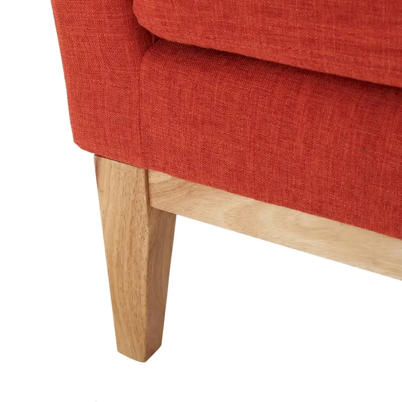 Gepolsterter Mid-Century-Akzentsessel mit Beinen aus Birkenholz, mehrfarbig