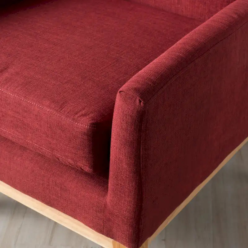 Gepolsterter Mid-Century-Akzentsessel mit Beinen aus Birkenholz, mehrfarbig