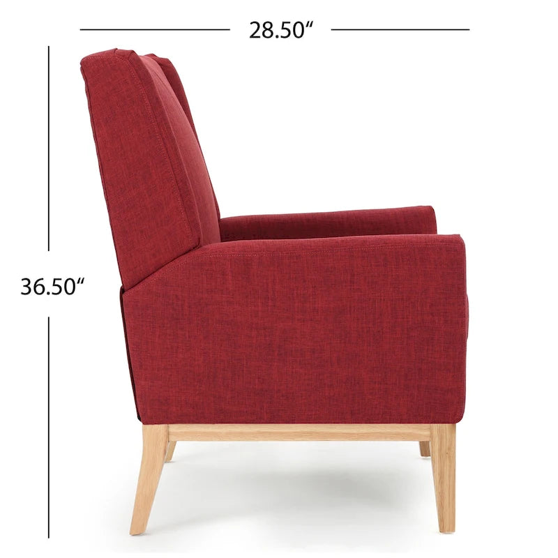 Gepolsterter Mid-Century-Akzentsessel mit Beinen aus Birkenholz, mehrfarbig