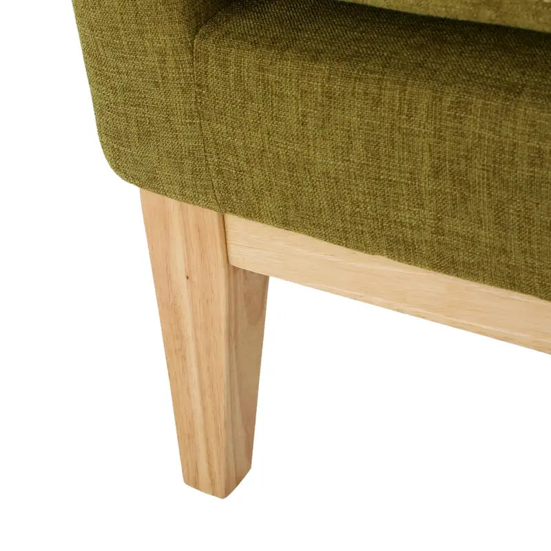 Gepolsterter Mid-Century-Akzentsessel mit Beinen aus Birkenholz, mehrfarbig
