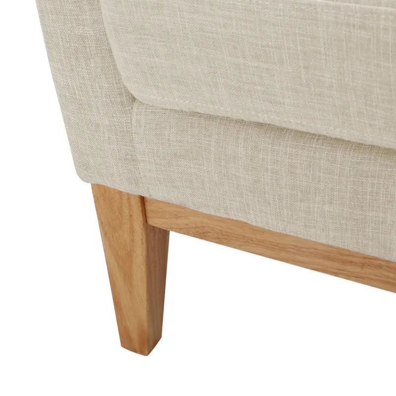 Gepolsterter Mid-Century-Akzentsessel mit Beinen aus Birkenholz, mehrfarbig