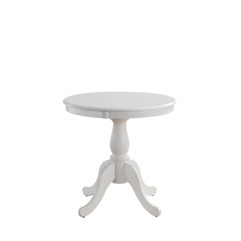 Tavolo da pranzo rotondo con base centrale, finitura anticata, legno MDF, espresso, nero e bianco