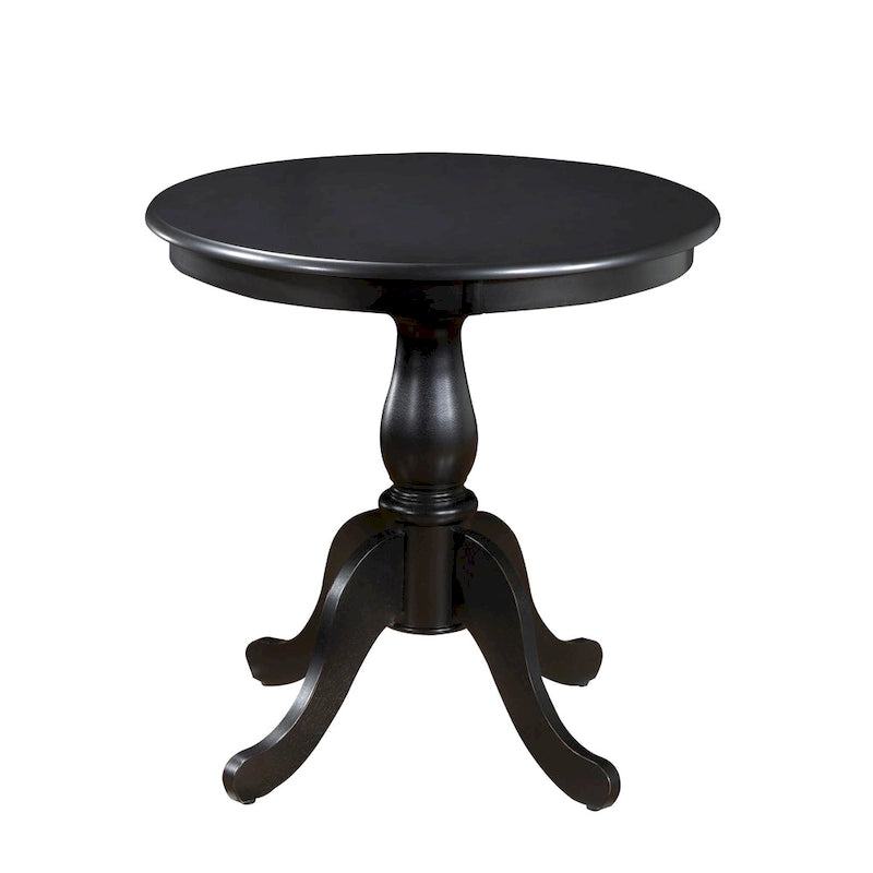 Round Pedestal Dining Table Antique Finish Wood MDF Espresso Black White
