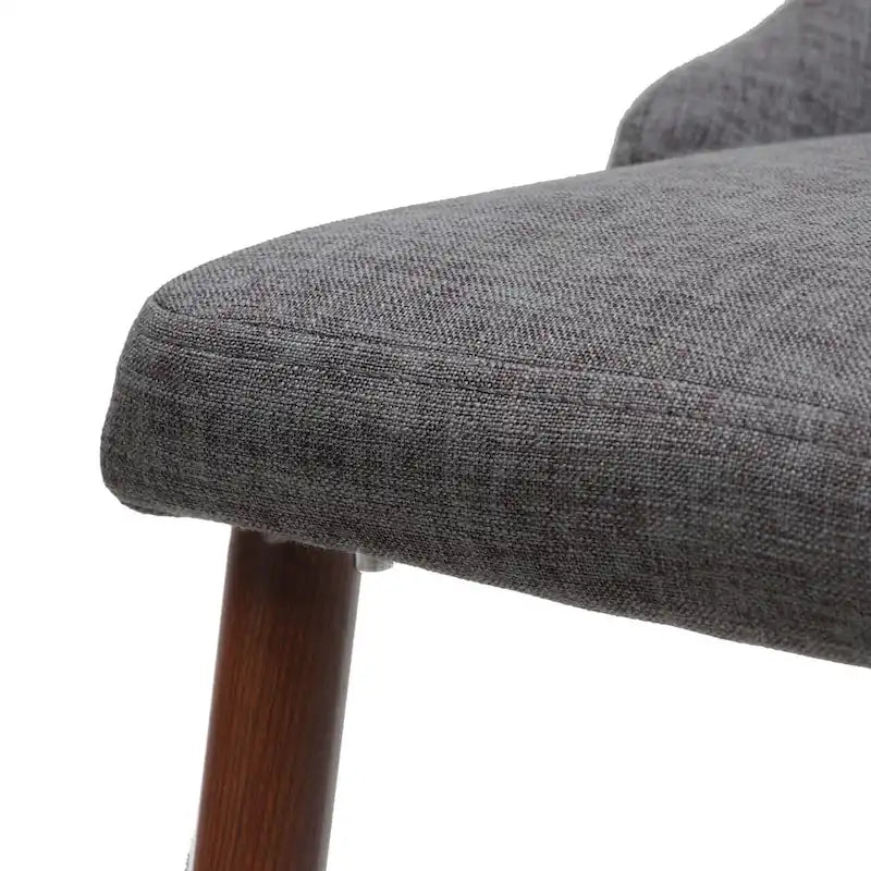 Set di 2 sedie da pranzo Mid-Century, schienale avvolgente, tessuto, gambe affusolate effetto noce