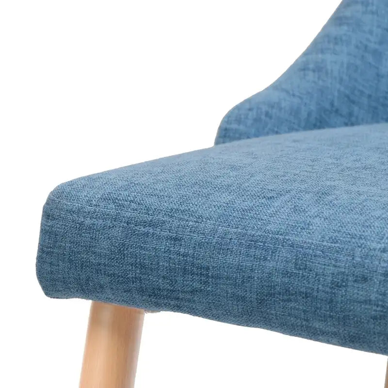 Mid-Century Dining Chair Set of 2 Barrel Back Fabric Walnut-Finish Tapered Legs