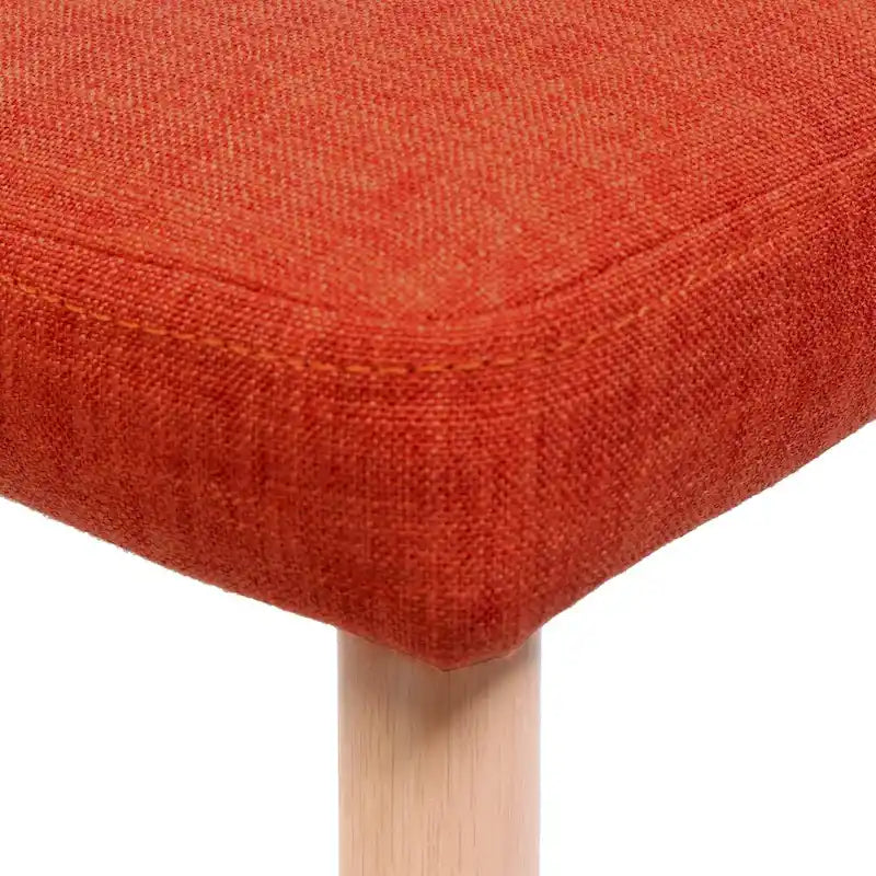 Mid-Century Dining Chair Set of 2 Barrel Back Fabric Walnut-Finish Tapered Legs