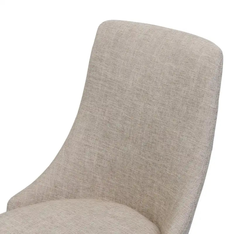 Mid-Century Dining Chair Set of 2 Barrel Back Fabric Walnut-Finish Tapered Legs