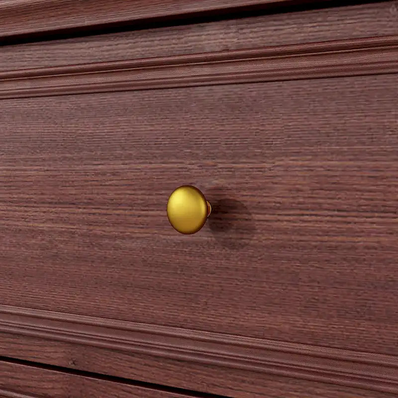 63-Inch 9-Drawer Bedroom Dresser Gold Knobs Turned Legs Lacquer Finish
