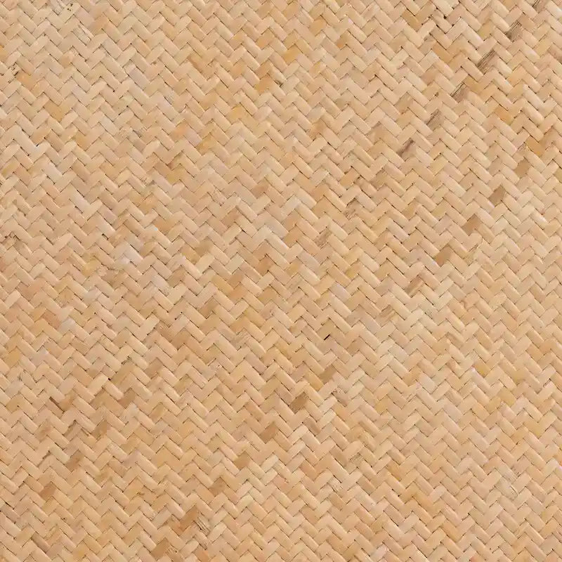 Mid-Century Woven Rattan Counter Stool Beech Wood Frame Footrest Beige