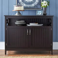2-Door Dining Buffet Sideboard Beadboard Doors X-Side Panels Adjustable Shelf