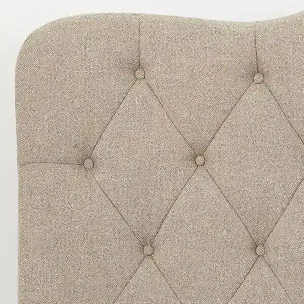 Queen Camelback Headboard Button Tufted Velvet Hardwood Plywood Grey White Sand