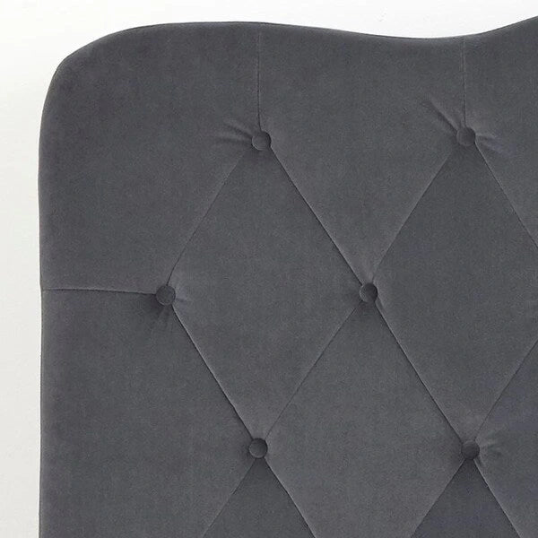 Queen Camelback Headboard Button Tufted Velvet Hardwood Plywood Grey White Sand