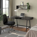 Industrial 54W Writing Desk 2 Drawers Open Storage Metal Legs
