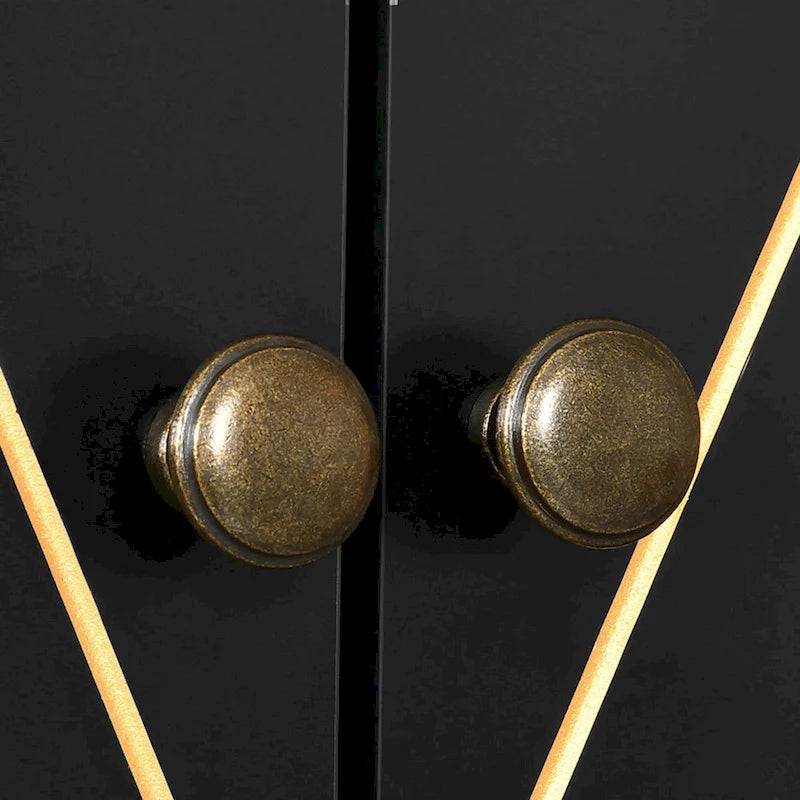 Mobile contenitore da 67 pollici sopra il WC, ante con motivo a diamante, ripiano aperto, bianco e nero