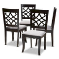Dining Chair Set of 4 Moroccan Cut-Out Back Foam Seat Saber Legs Espresso Brown