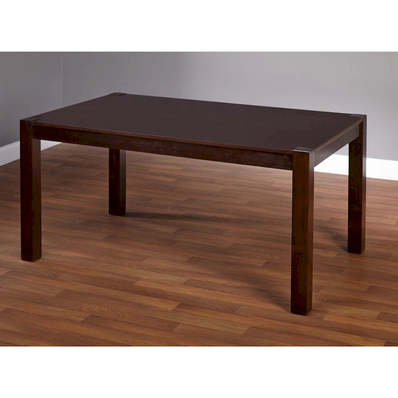 60-Inch Parsons Dining Table Rubberwood Espresso Brown Seats 6