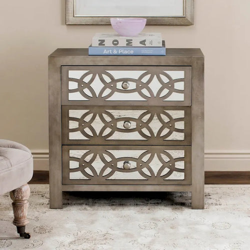 SAFAVIEH Nairne Grey 3-Drawer Chest - 26Wx12Dx28H