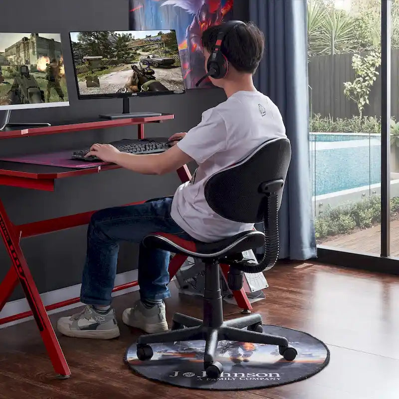 Low Back Mesh Office Chair Racing Style Saddle Seat Swivel Height Adjustable No Arms