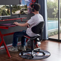 Low Back Mesh Office Chair Racing Style Saddle Seat Swivel Height Adjustable No Arms