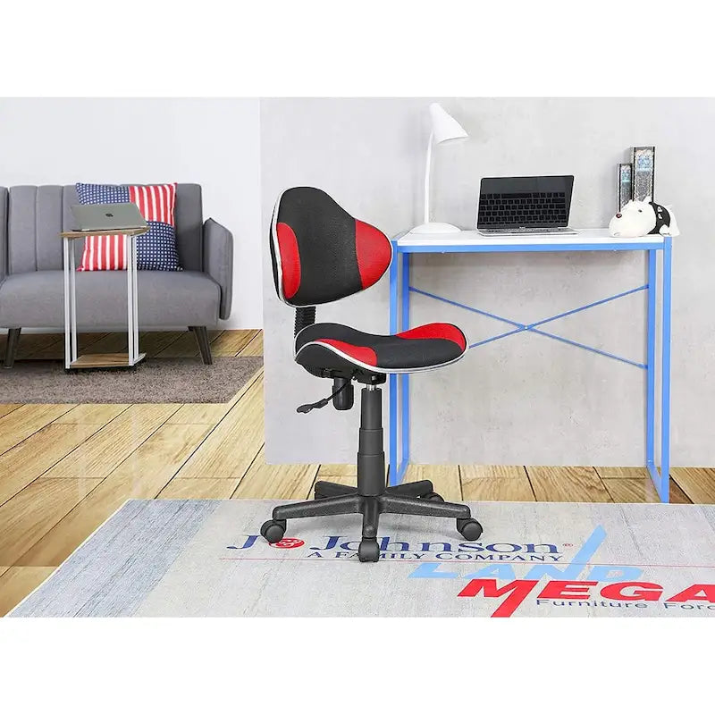 Low Back Mesh Office Chair Racing Style Saddle Seat Swivel Height Adjustable No Arms