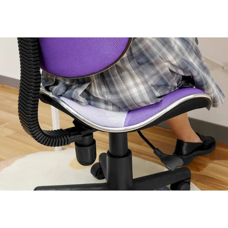 Low Back Mesh Office Chair Racing Style Saddle Seat Swivel Height Adjustable No Arms