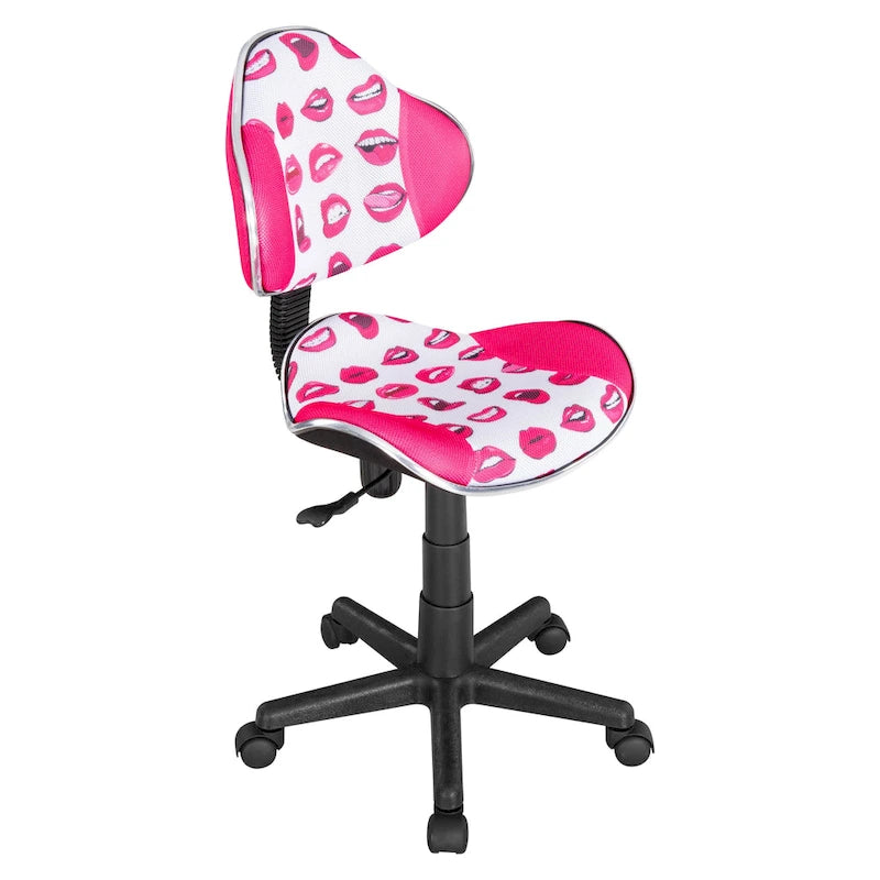 Low Back Mesh Office Chair Racing Style Saddle Seat Swivel Height Adjustable No Arms