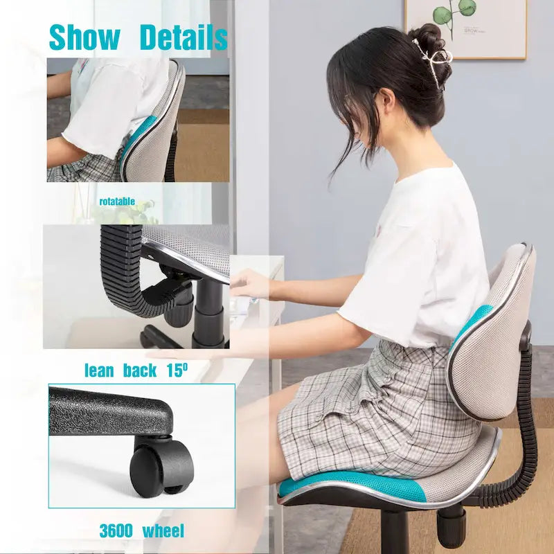 Low Back Mesh Office Chair Racing Style Saddle Seat Swivel Height Adjustable No Arms