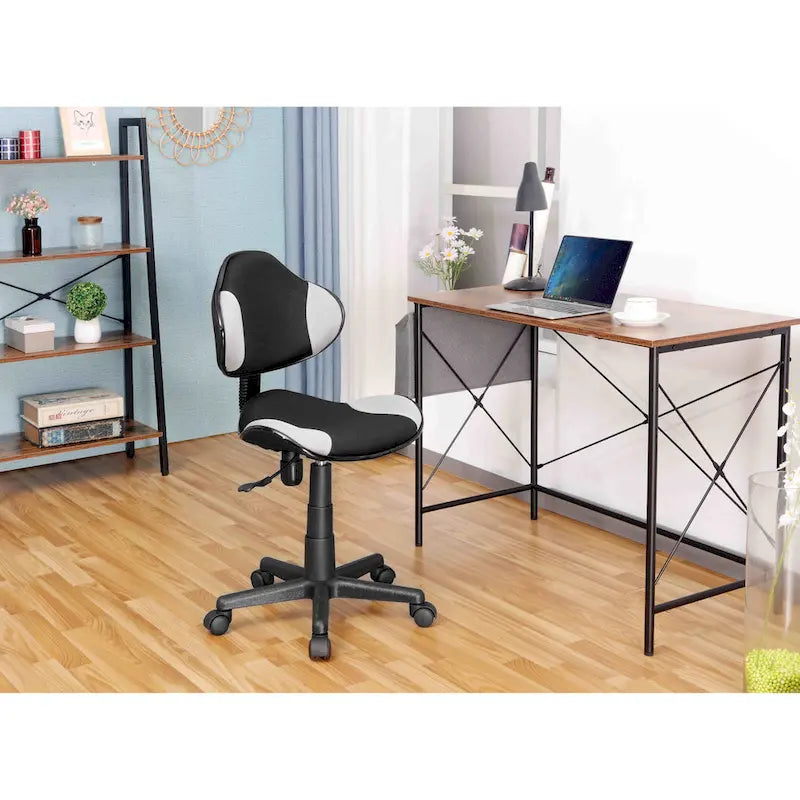 Low Back Mesh Office Chair Racing Style Saddle Seat Swivel Height Adjustable No Arms