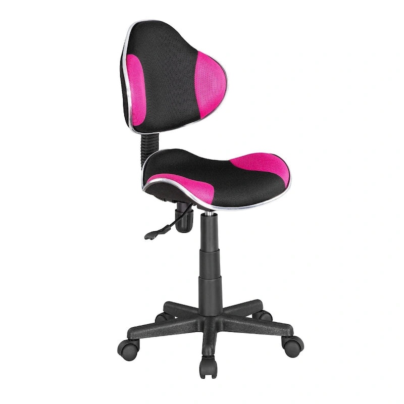 Low Back Mesh Office Chair Racing Style Saddle Seat Swivel Height Adjustable No Arms