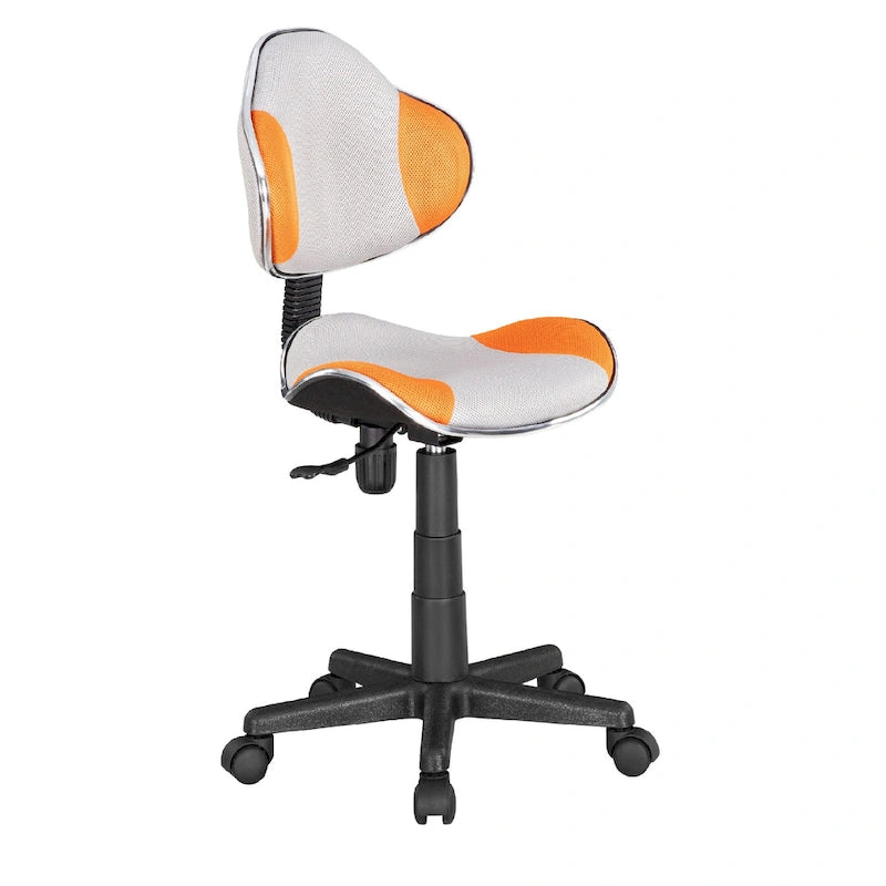 Low Back Mesh Office Chair Racing Style Saddle Seat Swivel Height Adjustable No Arms