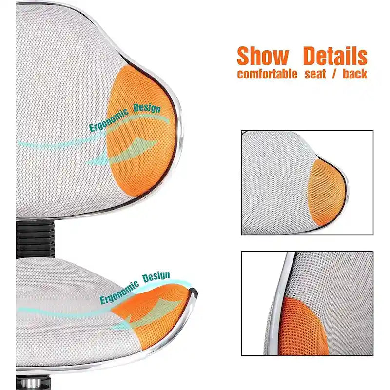 Low Back Mesh Office Chair Racing Style Saddle Seat Swivel Height Adjustable No Arms