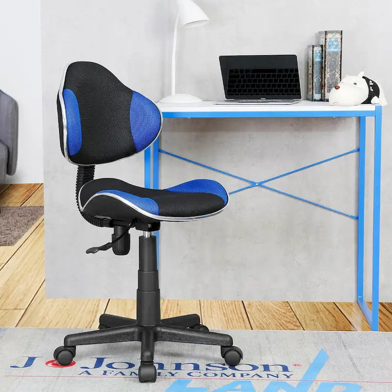 Low Back Mesh Office Chair Racing Style Saddle Seat Swivel Height Adjustable No Arms